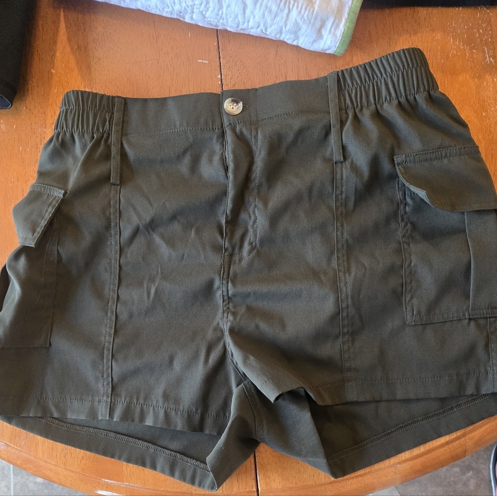 Olive Green Cargo Shorts